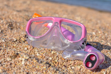 Swimming with a mask, beach, red sea