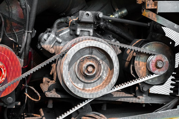 Fototapeta premium Vintage engine car to creative for design and decoration isolate on background.Copy space.Clipping path