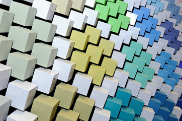Abstract 3D background from multi-colored cubes