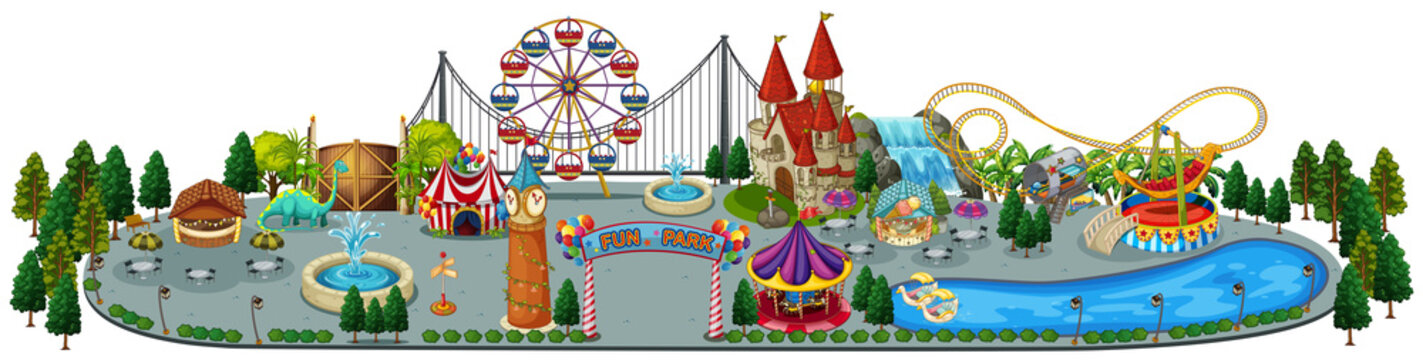 A Fun Amusement Park Map