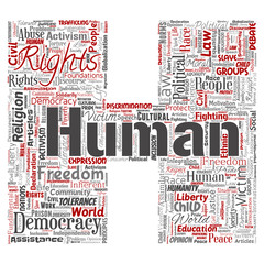 Vector conceptual human rights political freedom, democracy letter font H word cloud isolated background. Collage of humanity tolerance, law principles, people justice or discrimination concept