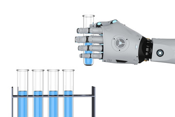 robotic hand holding test tube