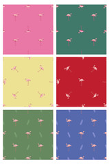 Fototapeta na wymiar seamless pattern with flamingo