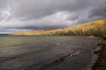 Fototapeta na wymiar Cold Lake Storm