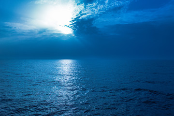 Blue light, blue sea