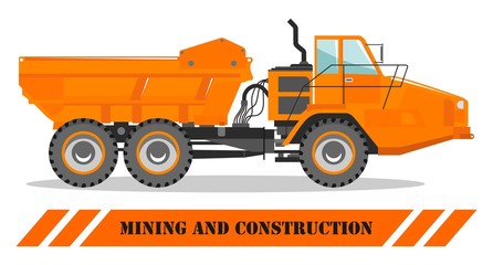 Obraz na płótnie Canvas Off-highway truck. Heavy mining machine and construction equipment. Vector illustration.