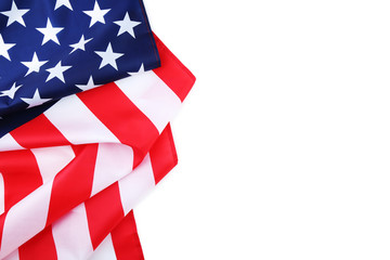 Fototapeta na wymiar American flag on white background