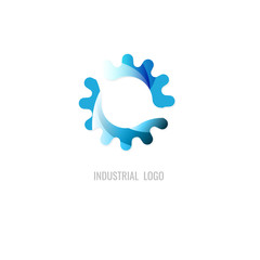 cog blue colour logo. industrial. vector. on white background. icon. symbol