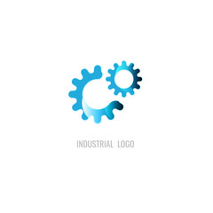 cog blue colour logo. industrial. vector. on white background. icon. symbol