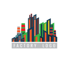 factory logo Creative concept for web. graphic representation of idea of internet media projects creation. vector. on white background. icon. symbol