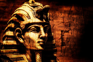Fototapeta na wymiar Stone pharaoh tutankhamen mask