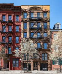 New York City in Spring - Historic buildings in the East Village of Manhattan