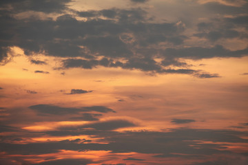 Fototapeta premium Sunset with dark clouds in thialand
