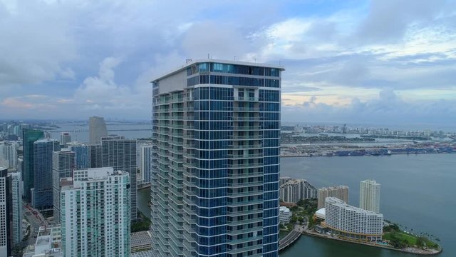 Aerial footage tallest building in Florida Miami Brickell Panorama Tower
