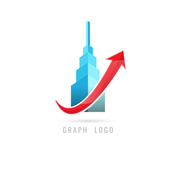 graph logo Creative concept for web. graphic Business. finance. media projects creation. vector. on white background. icon. symbol. city. building