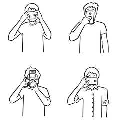 vector set of photographers