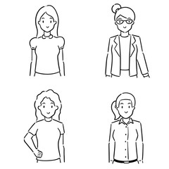 vector set of women