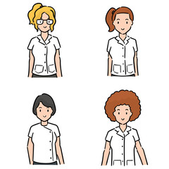 vector set of medical staff
