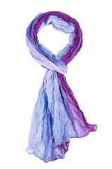 Obraz na płótnie Canvas Lilac silk scarf isolated on white background.