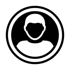 Avatar icon vector male person symbol circle user profile avatar sign in flat color glyph pictogram illustration