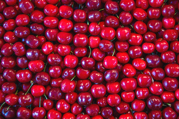 Pile of cherries fresh