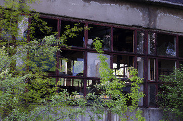 Fototapeta premium an abandoned building in the summer
