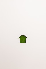 green velvet simple house icon on white background