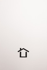 background of dark brown wooden minimal house icon