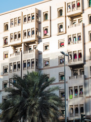 Naklejka premium Arabic living house in the street of Dubai, UAE