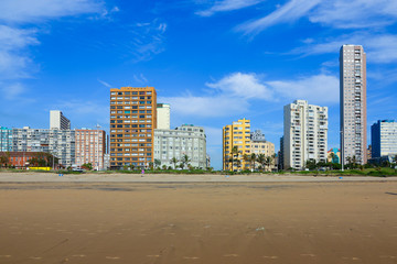 Fototapeta na wymiar Durban beachfront buildings, KwaZulu-Natal province of South Africa