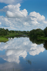 Musa river in Bauska city, Latvia.