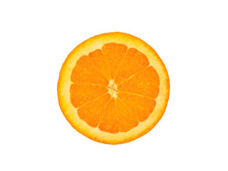 Fresh orange slice on white background