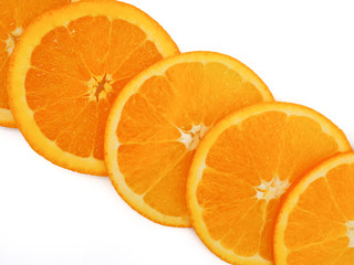 Fresh orange slice on white background