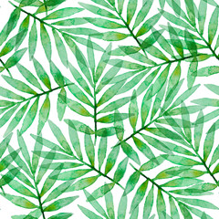 Fototapeta na wymiar Tropical watercolor seamless pattern