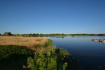 Fischerboote am Rügischer Booden, Einmündung Wreecher See - Putbus auf Rügen