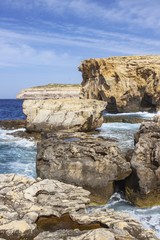 Fototapeta na wymiar Dwejra Bay, a year after the collapse of Azure Window, San Lawrenz Gozo Malta