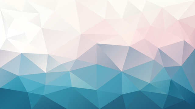 vector abstract irregular polygonal background - triangle low poly pattern - blue pink white color