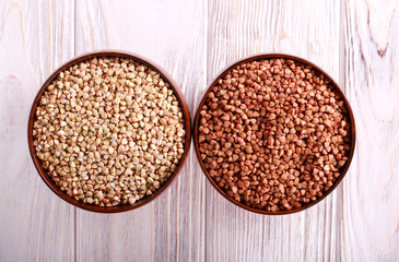 2 types of raw buckwheat