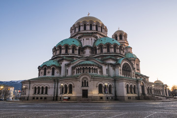 Fototapeta na wymiar Exterior of Alexander Nevsky Cathedral in Sofia