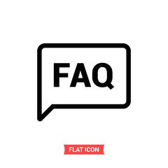 Announcement vector icon, FAQ symbol. Flat sign illustration for web or mobile app on white background