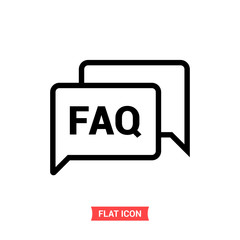 Announcement vector icon, FAQ symbol. Flat sign illustration for web or mobile app on white background