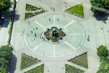 BERLIN, GERMANY - May 17, 2018: View from the TV tower on the sights of the city