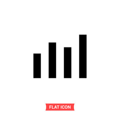 Assessment vector icon, graph symbol. Flat sign illustration for web or mobile app on white background