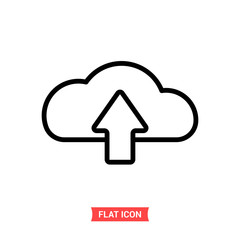Backup vector icon, upload cloud symbol. Flat sign illustration for web or mobile app on white background