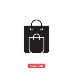 Bag vector icon, shopping symbol. Flat sign illustration for web or mobile app on white background