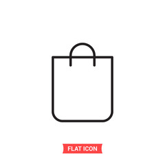 Bag vector icon, shopping symbol. Flat sign illustration for web or mobile app on white background