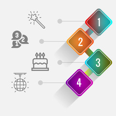 Birthday and party infographic with icon 4 step, for presentatio