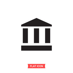 Bank vector icon, architecture symbol. Flat sign illustration for web or mobile app on white background