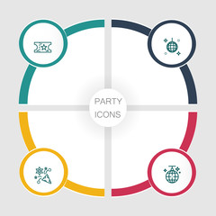 Birthday and party infographic with icon 4 step, for presentatio