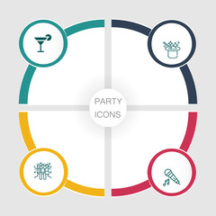 Birthday and party infographic with icon 4 step, for presentatio